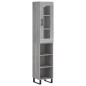 vidaXL Aparador alto madera contrachapada gris Sonoma 34,5x34x180 cm vidaXL Aparador alto madera contrachapada gris Sonoma 34,5x34x180 cm