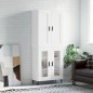 vidaXL Aparador alto madera contrachapada blanco brillo 69,5x34x180 cm