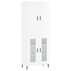 vidaXL Aparador alto madera contrachapada blanco brillo 69,5x34x180 cm