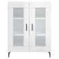 vidaXL Aparador alto madera contrachapada blanco brillo 69,5x34x180 cm