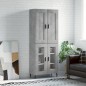 vidaXL Aparador alto madera contrachapada gris hormigón 69,5x34x180 cm vidaXL Aparador alto madera contrachapada gris hormigón 69,5x34x180 cm