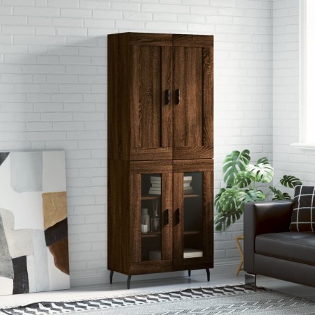 vidaXL Aparador alto madera contrachapada marrón roble 69,5x34x180 cm