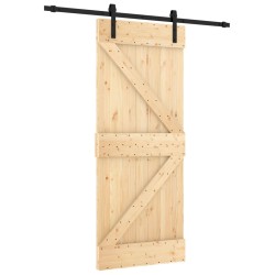 vidaXL Puerta corredera con herrajes madera maciza de pino 85x210 cm