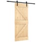 vidaXL Puerta corredera con herrajes madera maciza de pino 85x210 cm vidaXL Puerta corredera con herrajes madera maciza de pino 85x210 cm