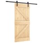vidaXL Puerta corredera con herrajes madera maciza de pino 95x210 cm vidaXL Puerta corredera con herrajes madera maciza de pino 95x210 cm