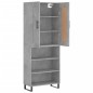 vidaXL Aparador alto madera contrachapada gris hormigón 69,5x34x180 cm vidaXL Aparador alto madera contrachapada gris hormigón 69,5x34x180 cm