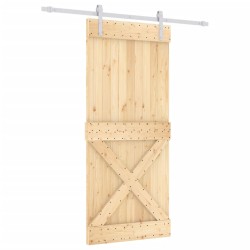 vidaXL Puerta corredera con herrajes madera maciza de pino 90x210 cm