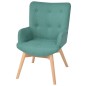vidaXL Sillón con taburete reposapiés de tela verde
