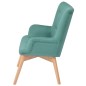 vidaXL Sillón con taburete reposapiés de tela verde