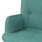 vidaXL Sillón con taburete reposapiés de tela verde