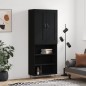 vidaXL Aparador alto madera contrachapada negro 69,5x34x180 cm vidaXL Aparador alto madera contrachapada negro 69,5x34x180 cm