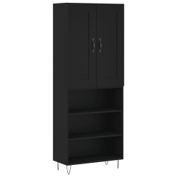 vidaXL Aparador alto madera contrachapada negro 69,5x34x180 cm
