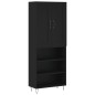 vidaXL Aparador alto madera contrachapada negro 69,5x34x180 cm vidaXL Aparador alto madera contrachapada negro 69,5x34x180 cm