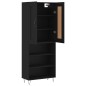 vidaXL Aparador alto madera contrachapada negro 69,5x34x180 cm vidaXL Aparador alto madera contrachapada negro 69,5x34x180 cm