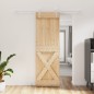 vidaXL Puerta corredera con herrajes madera maciza de pino 70x210 cm vidaXL Puerta corredera con herrajes madera maciza de pino 70x210 cm