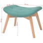 vidaXL Sillón con taburete reposapiés de tela verde