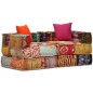 vidaXL Puf modular de 2 plazas de tela patchwork vidaXL Puf modular de 2 plazas de tela patchwork