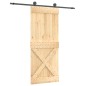 vidaXL Puerta corredera con herrajes madera maciza de pino 85x210 cm vidaXL Puerta corredera con herrajes madera maciza de pino 85x210 cm