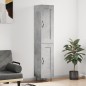 vidaXL Aparador de madera contrachapada gris hormigón 34,5x34x180 cm vidaXL Aparador de madera contrachapada gris hormigón 34,5x34x180 cm
