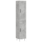 vidaXL Aparador de madera contrachapada gris hormigón 34,5x34x180 cm vidaXL Aparador de madera contrachapada gris hormigón 34,5x34x180 cm