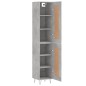 vidaXL Aparador de madera contrachapada gris hormigón 34,5x34x180 cm vidaXL Aparador de madera contrachapada gris hormigón 34,5x34x180 cm