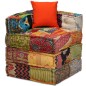 vidaXL Puf modular de 2 plazas de tela patchwork vidaXL Puf modular de 2 plazas de tela patchwork