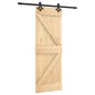 vidaXL Puerta corredera con herrajes madera maciza de pino 70x210 cm vidaXL Puerta corredera con herrajes madera maciza de pino 70x210 cm