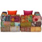 vidaXL Puf modular de 2 plazas de tela patchwork vidaXL Puf modular de 2 plazas de tela patchwork