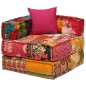 vidaXL Puf modular de 2 plazas de tela patchwork vidaXL Puf modular de 2 plazas de tela patchwork