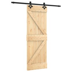 vidaXL Puerta corredera con herrajes madera maciza de pino 70x210 cm