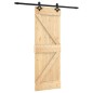 vidaXL Puerta corredera con herrajes madera maciza de pino 70x210 cm vidaXL Puerta corredera con herrajes madera maciza de pino 70x210 cm