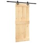 vidaXL Puerta corredera con herrajes madera maciza de pino 85x210 cm
