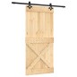 vidaXL Puerta corredera con herrajes madera maciza de pino 95x210 cm