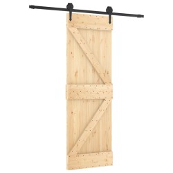 vidaXL Puerta corredera con herrajes madera maciza de pino 70x210 cm