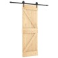 vidaXL Puerta corredera con herrajes madera maciza de pino 70x210 cm vidaXL Puerta corredera con herrajes madera maciza de pino 70x210 cm