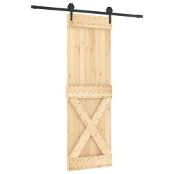 vidaXL Puerta corredera con herrajes madera maciza de pino 70x210 cm