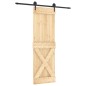 vidaXL Puerta corredera con herrajes madera maciza de pino 70x210 cm vidaXL Puerta corredera con herrajes madera maciza de pino 70x210 cm