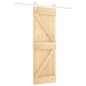 vidaXL Puerta corredera con herrajes madera maciza de pino 70x210 cm
