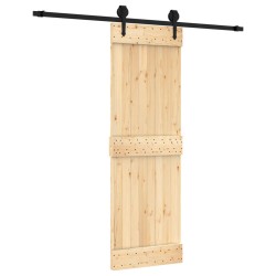 vidaXL Puerta corredera con herrajes madera maciza de pino 70x210 cm