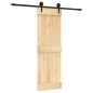 vidaXL Puerta corredera con herrajes madera maciza de pino 70x210 cm vidaXL Puerta corredera con herrajes madera maciza de pino 70x210 cm