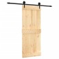 vidaXL Puerta corredera con herrajes madera maciza de pino 85x210 cm vidaXL Puerta corredera con herrajes madera maciza de pino 85x210 cm
