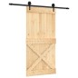 vidaXL Puerta corredera con herrajes madera maciza de pino 100x210 cm vidaXL Puerta corredera con herrajes madera maciza de pino 100x210 cm