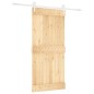 vidaXL Puerta corredera con herrajes madera maciza de pino 95x210 cm vidaXL Puerta corredera con herrajes madera maciza de pino 95x210 cm