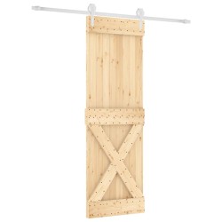 vidaXL Puerta corredera con herrajes madera maciza de pino 70x210 cm
