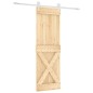 vidaXL Puerta corredera con herrajes madera maciza de pino 70x210 cm
