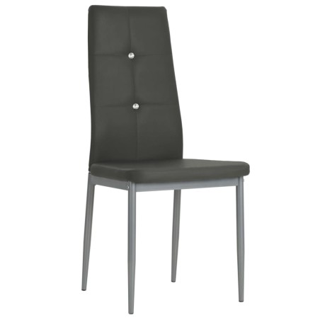 vidaXL Sillas de comedor 2 unidades cuero sintético gris