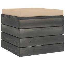 vidaXL Otomana de palets para jardín con cojín madera de pino