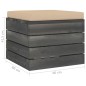 vidaXL Otomana de palets para jardín con cojín madera de pino vidaXL Otomana de palets para jardín con cojín madera de pino