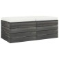 vidaXL Otomanas de palets de jardín 2 pzas cojines madera maciza pino vidaXL Otomanas de palets de jardín 2 pzas cojines madera maciza pino
