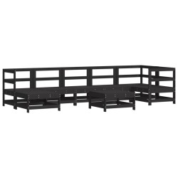 vidaXL Juego de muebles de jardín 8 piezas madera maciza de pino